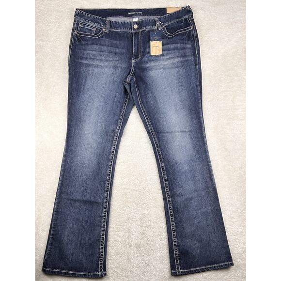 NEW Maurices Jeans Womens 22 Long Blue Ellie Straight Fit Slim Boot Stretch - Picture 1 of 10